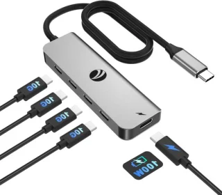 USB-C hub - Type-C adapter - grijs