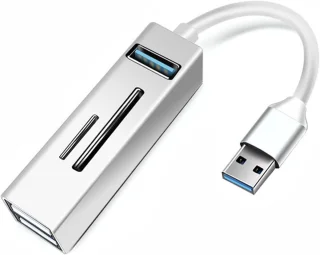 USB-c hub – type c adapter – laptop uitbreiden – zilver