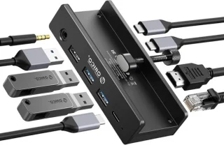 Usb c-hub type c adapter multiport zwart