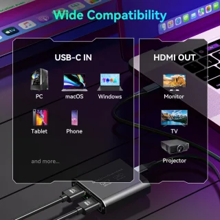 USB-C Hub Type-C Adapter - Zwart