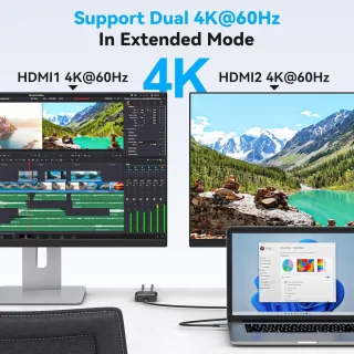 USB-C Hub Type-C Adapter - Zwart