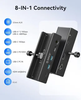USB C-hub - type C dock - zwart