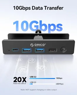USB C-hub - type C dock - zwart