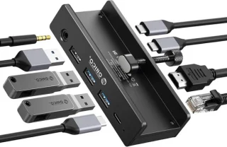 USB C-hub - type C dock - zwart