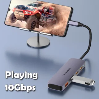 USB C hub - type C splitter - grijs