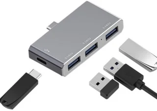USB C hub voor laptop, 4-in-1 dockingstation