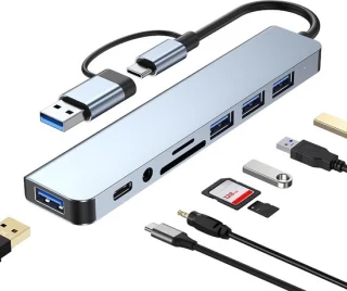 Usb-c hub zilver