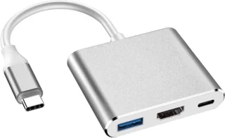 USB-C hub zilver