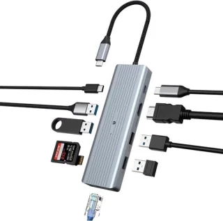 USB-C-hub zilver