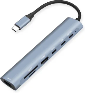 USB-c hub zilvergrijs