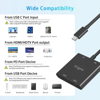 USB-C hub Zwart