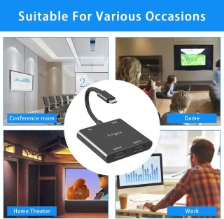 USB-C hub Zwart