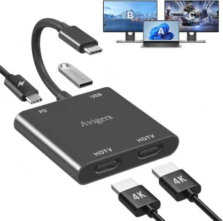 USB-C hub Zwart