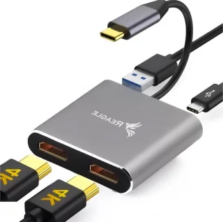 USB-C hubadapter zilver