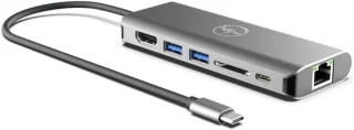 USB-C Mini Dock Hub Adapter Zilver