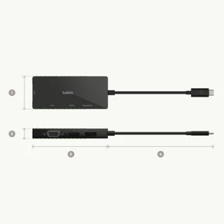 USB-C multi-poort videoadapter voor laptops