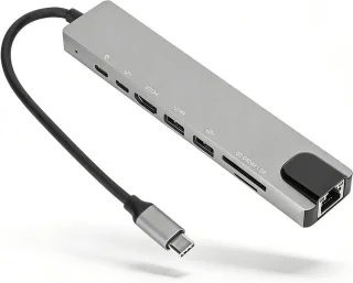 USB-C multipoort adapter, grijs