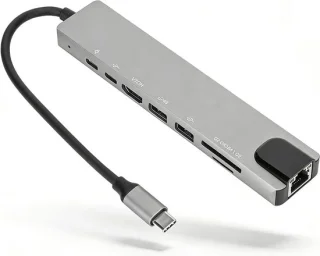 USB-C multipoort adapter, grijs