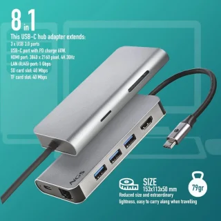 USB-C Multipoortadapter 8-in-1
