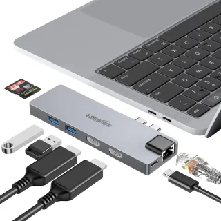 Usb-c multiport adapter docking station 8-in-1 hub Spacegrijs
