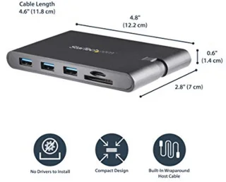 USB-C multiport adapter met HDMI en VGA