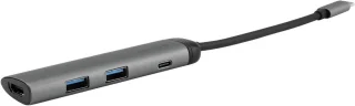 USB-C multiport-adapter zilver