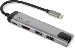 USB-C multiport-adapter zilver