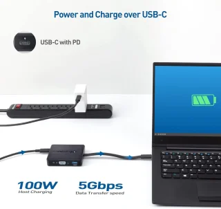 USB-C Multiport Dock Hub - Zwart