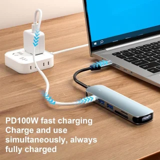 USB-C multiport hub 6-in-1