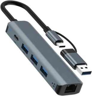 USB-C multiport hub grijs