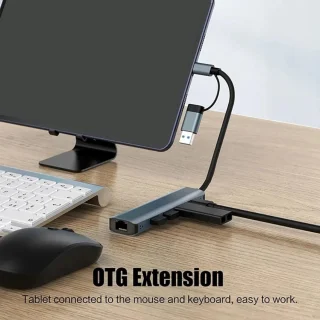 USB-C multiport hub grijs