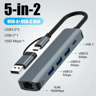 USB-C multiport hub grijs