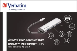 USB-C multiport hub met 4 USB 3.2-poorten