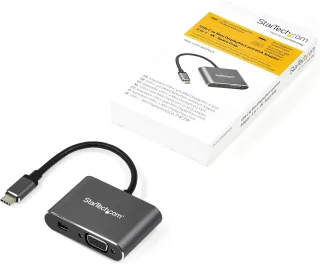 USB-C multiport video adapter met Mini DP en VGA