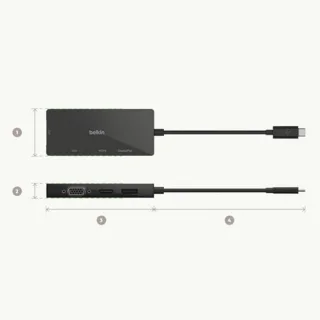 USB-C multiport video-adapter voor laptops