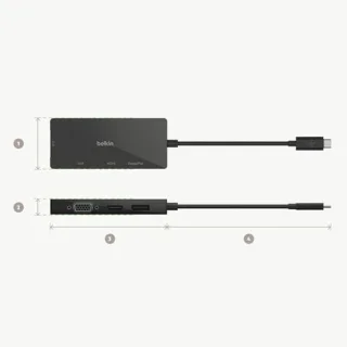 USB-C multiport videoadapter voor laptops
