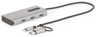 USB-C multiportadapter met dual hdmi, 3x usb-a 5Gbps en geïntegreerde usb-a dongle