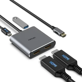 USB-C naar 2x HDMI Adapter