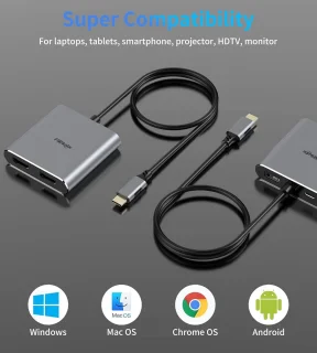 USB-C naar 2x HDMI Adapter