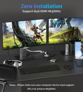 USB-C naar 2x HDMI-adapter