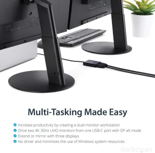 USB-C naar 2x HDMI Dual Monitor Adapter