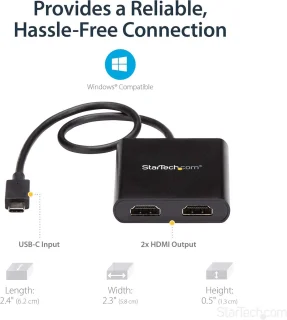 USB-C naar 2x HDMI Dual Monitor Adapter