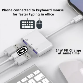 USB-C naar 2x USB 3.0 Adapter voor Laptop & Tablet