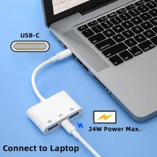 USB-C naar 2x USB 3.0 Adapter voor Laptop & Tablet