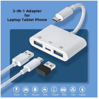 USB-C naar 2x USB 3.0 Adapter voor Laptop & Tablet