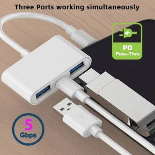 USB-C naar 2x USB 3.0 Adapter voor Laptop & Tablet
