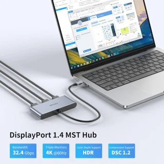 USB-C naar 3x DisplayPort-adapter