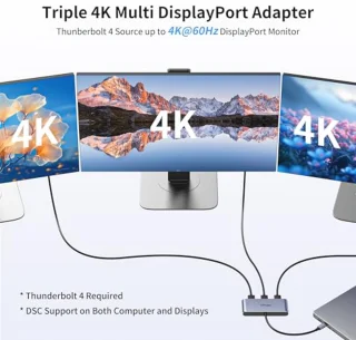 USB-C naar 3x DisplayPort-adapter