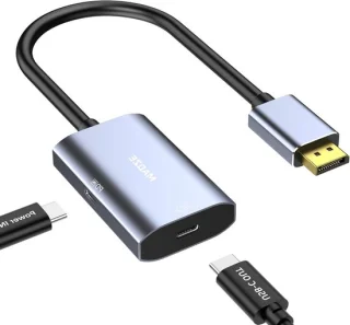 USB-C naar DisplayPort adapter, 0,5 m, zwart