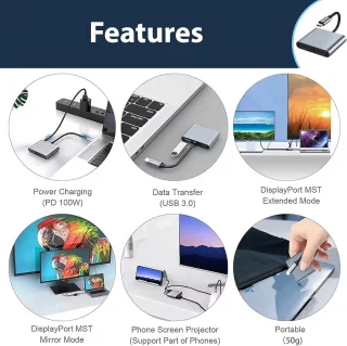 USB-C naar Dual HDMI Adapter